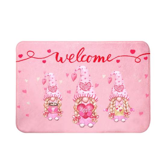 Chic Floor Mat Smooth Multifunctional Gnome Surface Cartoon Flocking Decorative Door Rug for Bathroom