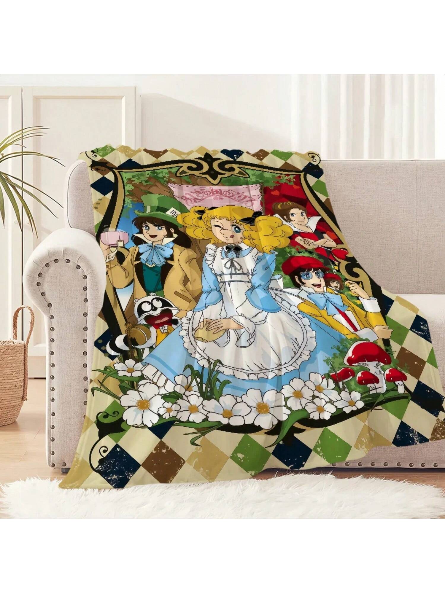 Manta de franela suave y cálida con diseño del anime Candy Candy Kurin para sofá, sala de estar, oficina, dormitorio o como regalo de viaje 75X95CM