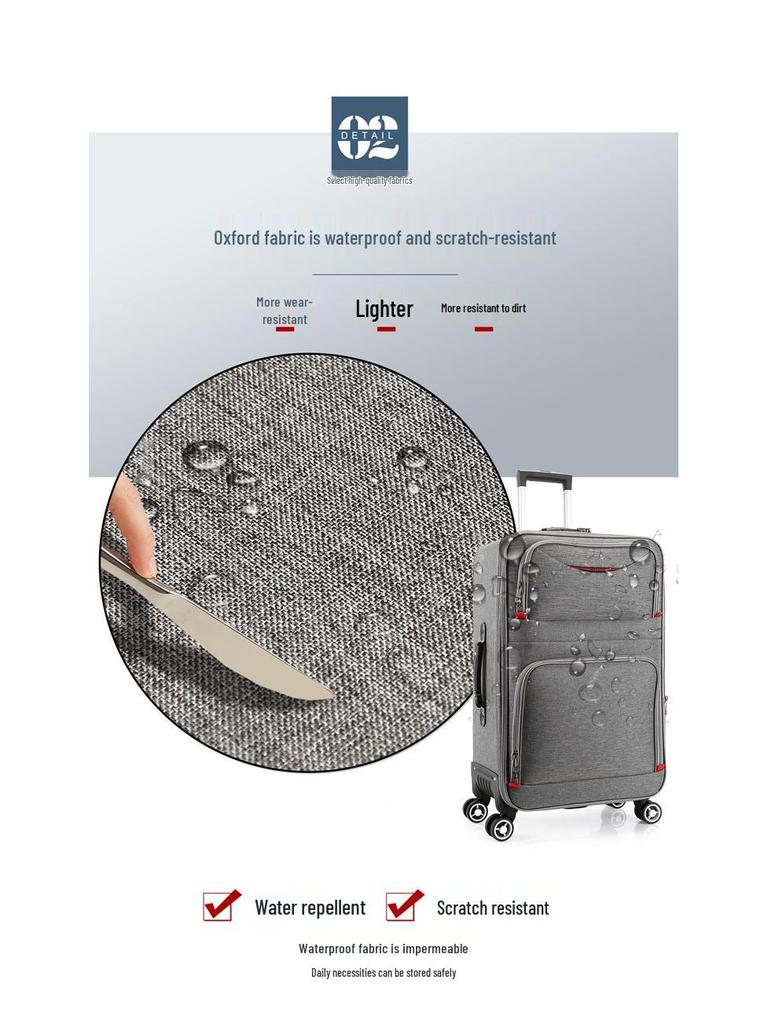 Valiză durabilă din pânză Oxford cu roți universale, capacitate mare (24-28 inch), Troller cu parolă pentru bărbați și femei.