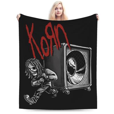 Korn Metal Rock Band Blanket Flannel Printed   Multifunction Ultra-Soft Throw Blanket for Bed Car Bedspreads