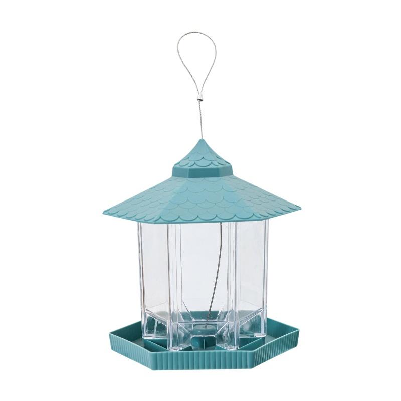 Waterproof Garden Gazebo Hanging Wild Bird Feeder Outdoor Container With Hang Rope Pet Birds Feeding House Type Bird Feeder