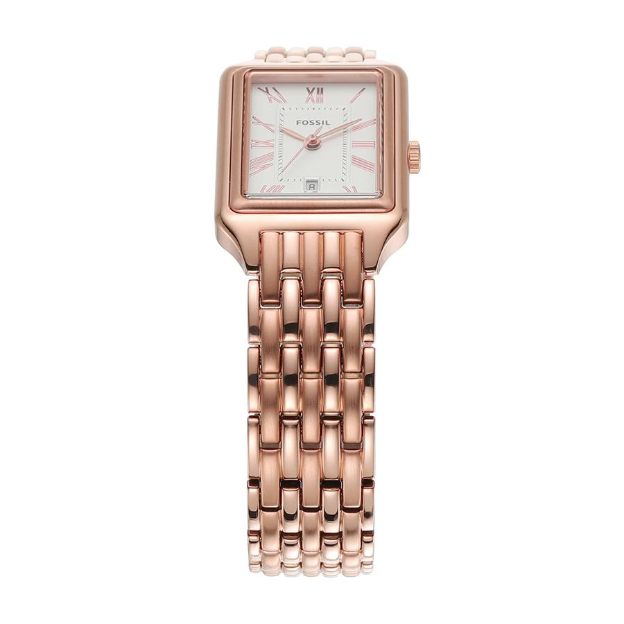 Raquel Quarz Edelstahl Drei-Zeiger Uhr - Square Serie - Edelstahlgehäuse / Kristallglas Oberfläche ES5271