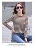 2024 Autumn/Winter Women's Korean Style Striped Long Sleeve Round Neck T-shirt, Thickened Base Layer Top