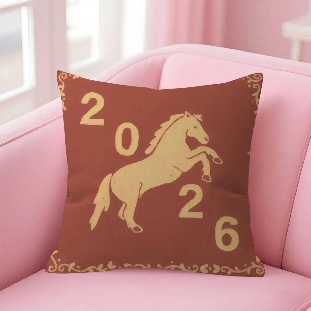 Fashion Cushion Cover Horse Print Luxury Decorative Pillow Case for Home Office Sofa Car Bedroom Decor Gift Hot Sale