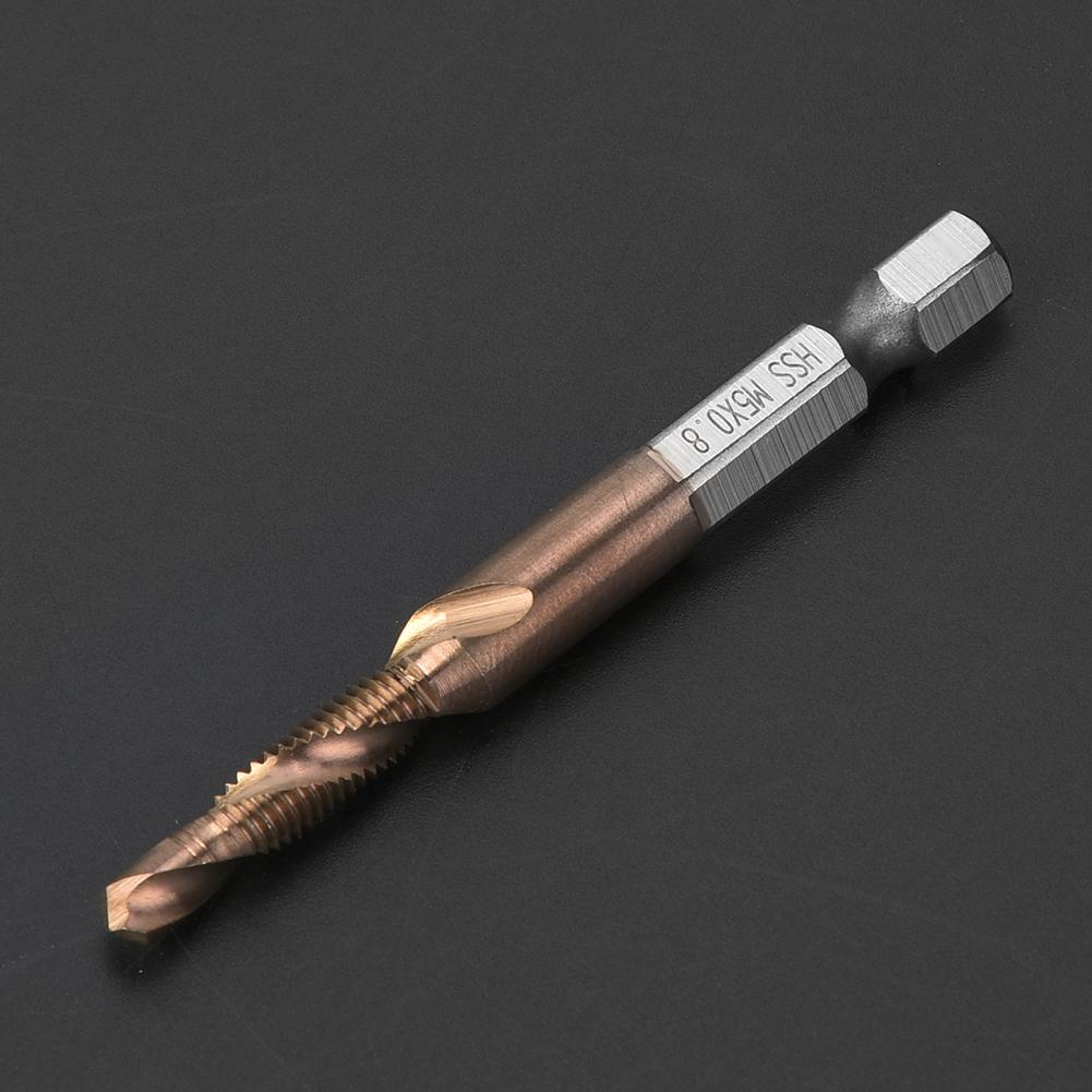 High Speed Steel 6.35mm Hex Shank Tap Drill Bit Compound Tap for Internal Chip Removal (M3)