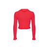 PINKO Pink Short Ruffle Hem Knit Cardigan Jacket Women jackets Red 103160A1Q3-R48