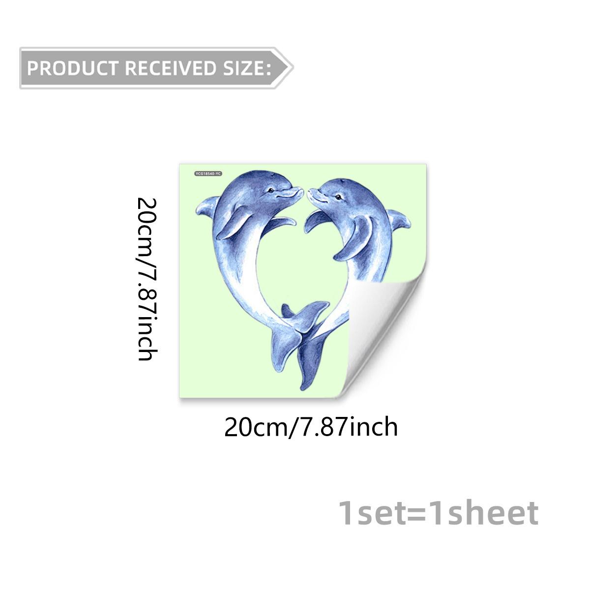 

1PC Glow-in-the-dark Dolphin Toilet Sticker Self-adhesive Waterproof PVC Children Room Bedroom Bathroom Home Decoration Sticker