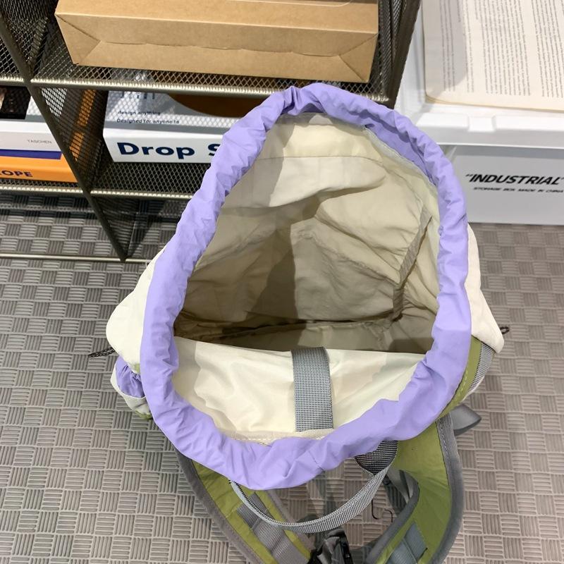 Student's Lightweight Schoolbag Drawstring Backpack Color Block Outdoor Sports Mountaineering Large Capacity Travel Bag