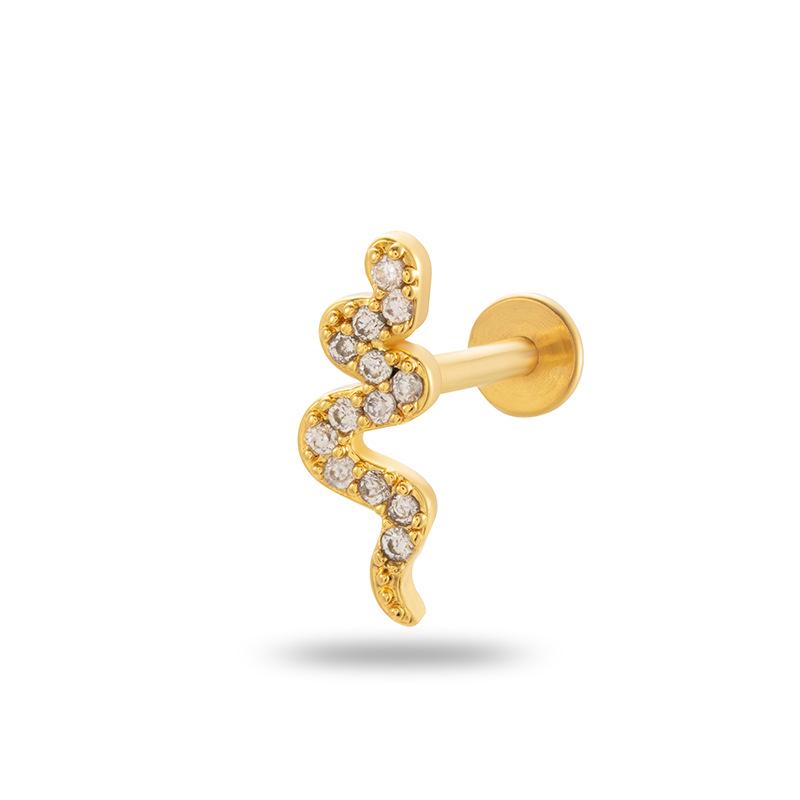 Henson Stainless Steel 1.2X8MM Butterfly Flower Lip Stud for Ear Cartilage Piercing