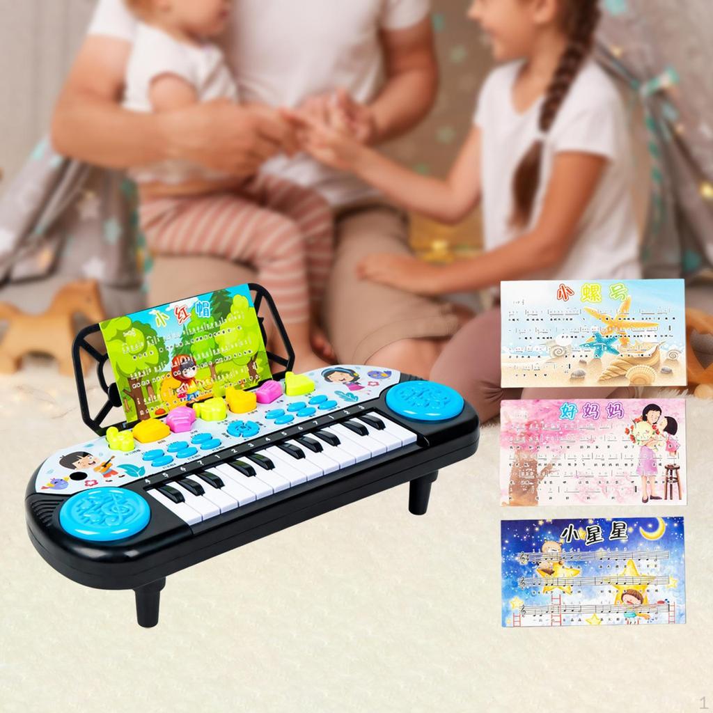 24 Keys Electronic Pianos Musical Learning Educational Toy with Piano Sheet Portable