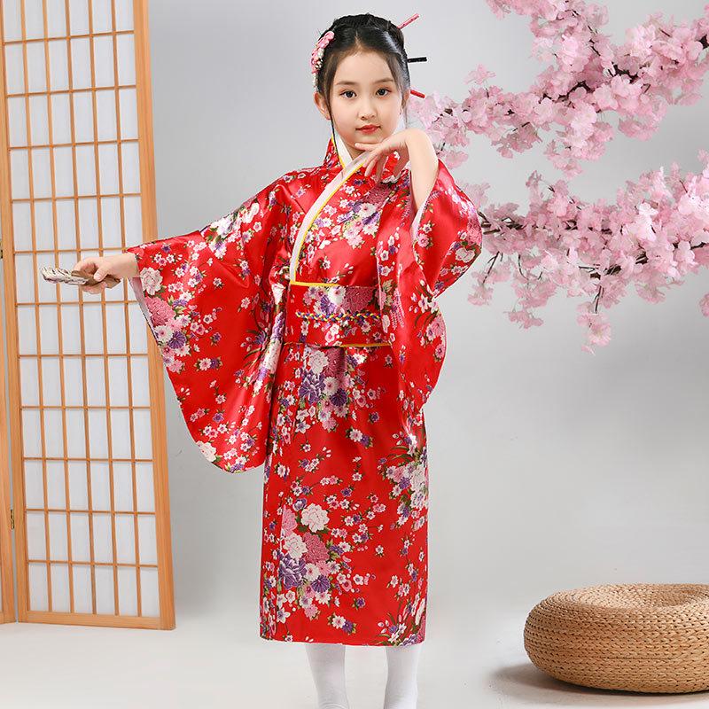 Dívčí tradiční japonský potisk kimono pyžamový set