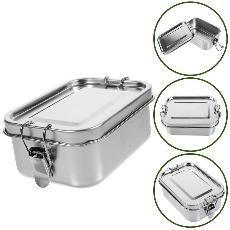 Stainless Steel Lunch Tin Sealing Food Holder Storage LunchTin Buckle Rice Container Breakfast Child