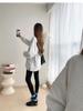 2025 Spring-Autumn Maternity Two-Piece Set: Grey & White Elephant Slit Sweatshirt with Long Sleeves
