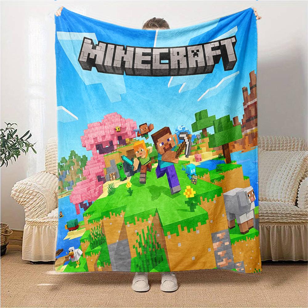 Minecraft Blocky Adventure World Blanket Soft Throw Blanket For Home Bedroom Bed Sofa Travel Office Solid Christmas Blanket