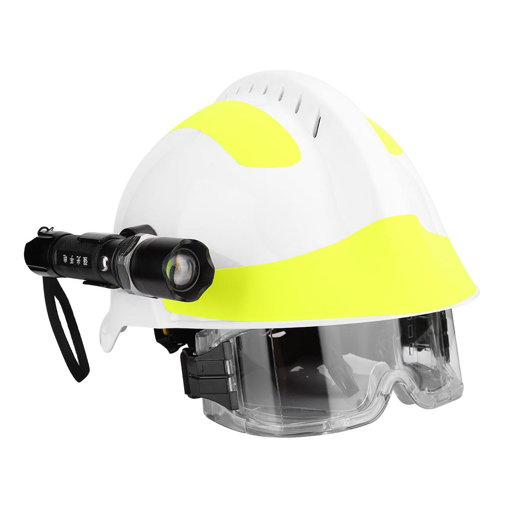 Nødredning Sikkerhetshjelmer Støtbeskyttelse Brannmann Beskyttende Vernehjelm med Hodelykt og