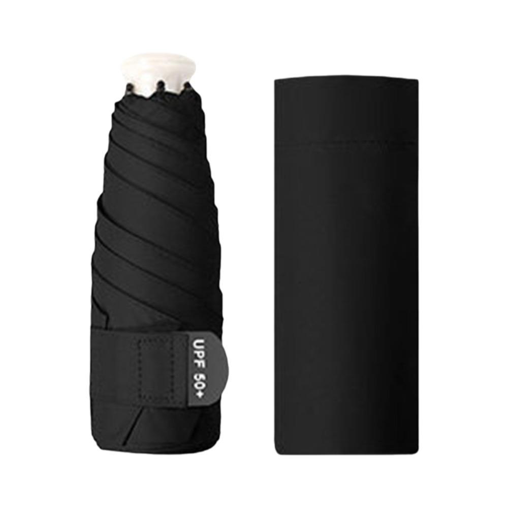 

5 Folding Ultraviolet Protection Umbrella Waterproof Ultralight Pocket Parasol Summer Season чорний