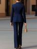 Autumn Hot Sale Temperamental Commute Slim Fit Color Block Long Sleeve Suit Pants Set Women's Clothing