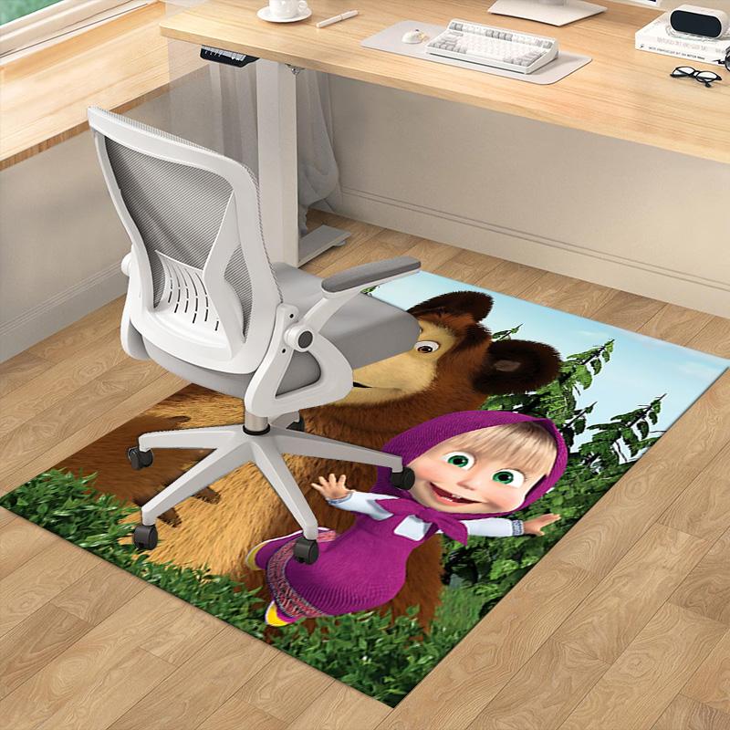 Masha Bear Adventure Carpet For Playroom Bedroom Living Room Sofa Home Decorkids Game Area Rug Nonslip Floor Mat