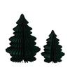 2pcs Trendy 20/30cm Christmas Tree Ornament 3D Paper Party Favers Mini Folding Xmas Tree Desktop Decor Handmade Honeycomb Ball