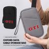 Travel Tech Organizer Bag Multi-pocket Data Cable Charger Storage Pouch For Volkswagen VW GTI Tiguan Passat B5 B6 B7 CC Jetta