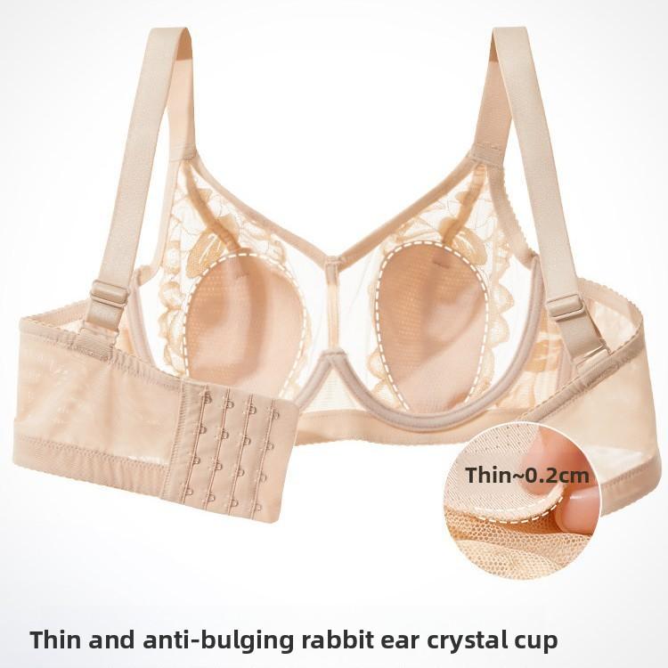 Big Size Women Summer Big Breasts Small Rabbit Ear Cup Memory Hoop Comfort On The Support of Sagging Underwear