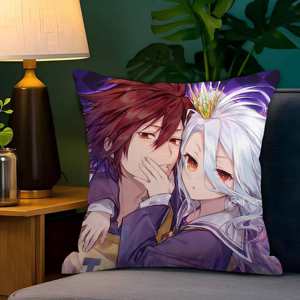 Anime NO GAME NO LIFE Pillow Cover Sofa Cushion Cover Home Room Decoration Children Gift