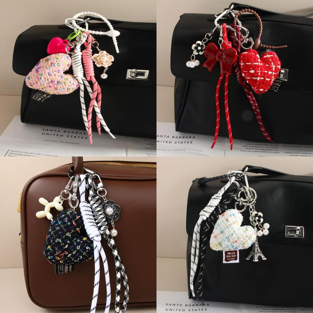 Fashion Cloth Girl Heart Bow Woven Rope Highend Bag Charm For Spring 2025