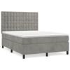 Maison Exclusive - Bed Slatted Base and Mattress Light Grey 140x200cm Velvet
