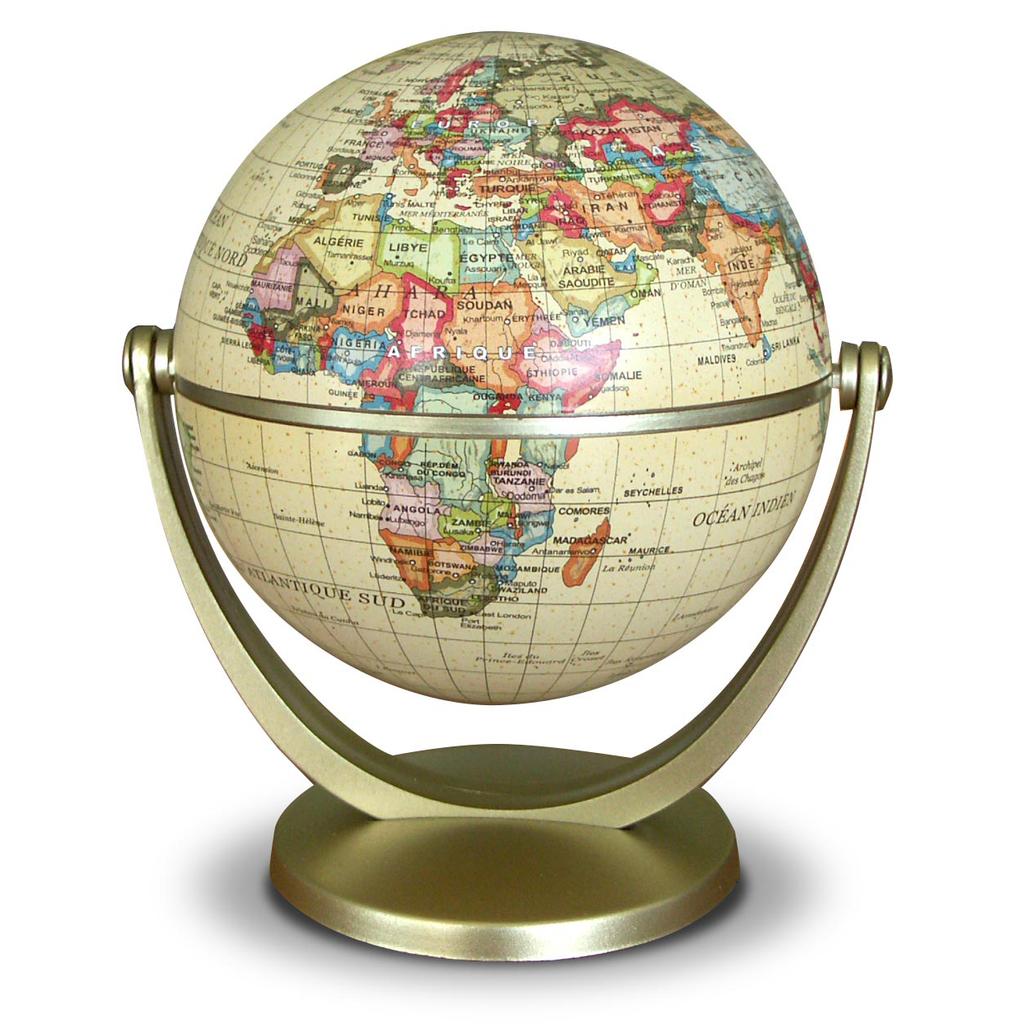 Geography Teaching World Map Globe 10cm Plastic & Metal Educational School Home Decor Desktop Globe