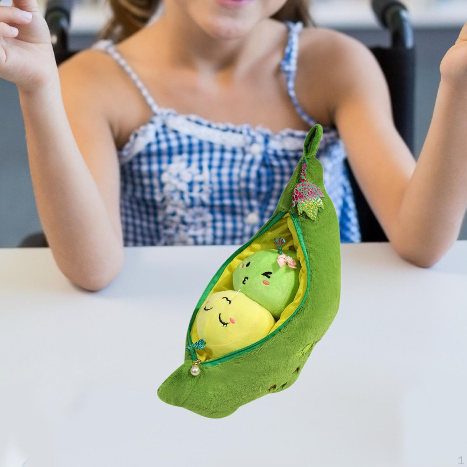 

Мягкая игрушка в виде боба в стручке-молнии, украшение для детской комнаты, милая, удобная, мягкая для взрослых 28cm Beans