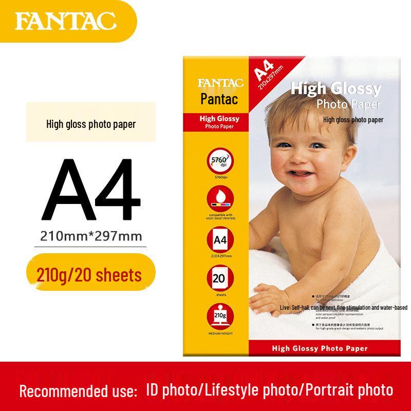 Pantec High Gloss Waterproof Photo Paper, 6"x5"x7", 210g, 4R, A4, Matte, Inkjet Compatible.