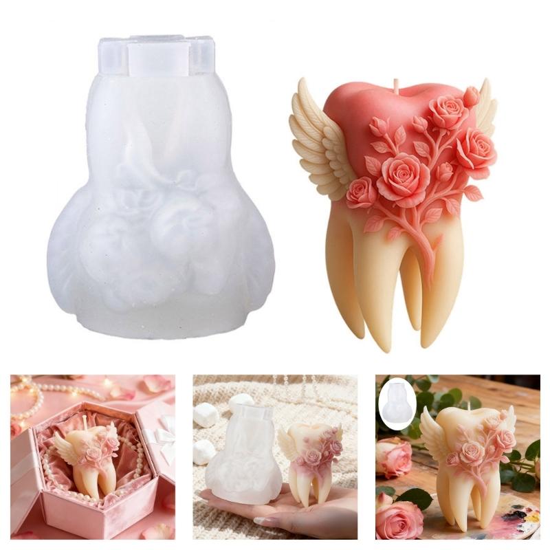 Angel Teeth Rose Silicone Mould Candle Silicone Mold Heat Resistant For Resin Casting Candle Soap Home Decoration