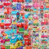 8Sheets/set Cartoon Vehicles  Rewards Sticker Puffy Bubble Toys Stickers