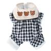 Cute Cat Winter Thickened Quad Bear Lapel Plaid Cotton Coat Small Dog Dog Pet Clothes