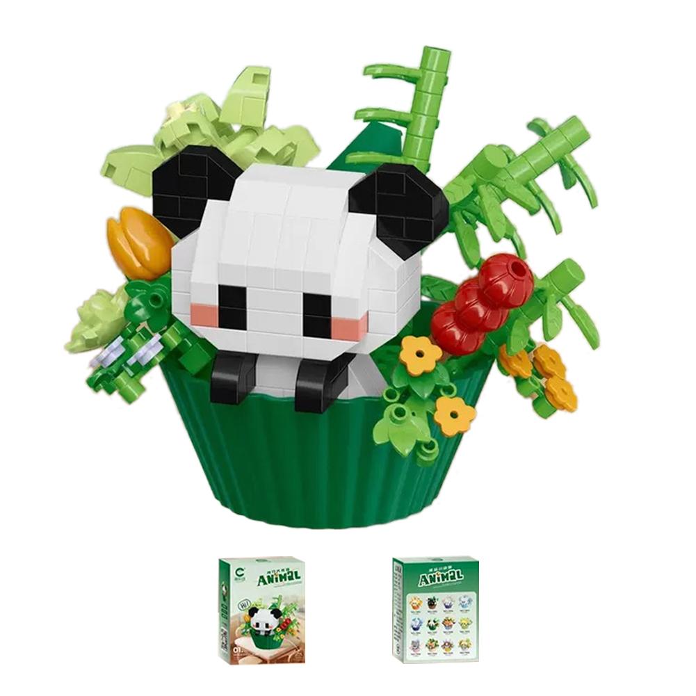 Creative Animal Building Blocks Cute Dessert Animal Cake Potted Kids Puzzle Assembly Small Toys Christmas Festival Gift Decorati