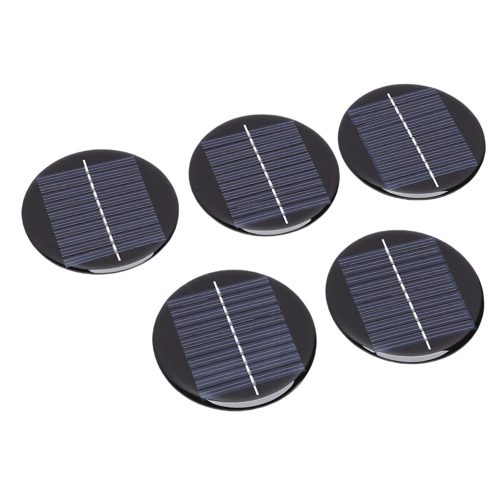 5pcs Round Solar Panels 0.28W Round Monocrystalline Silicon Solar Cell Panels for Small Electronic Devices