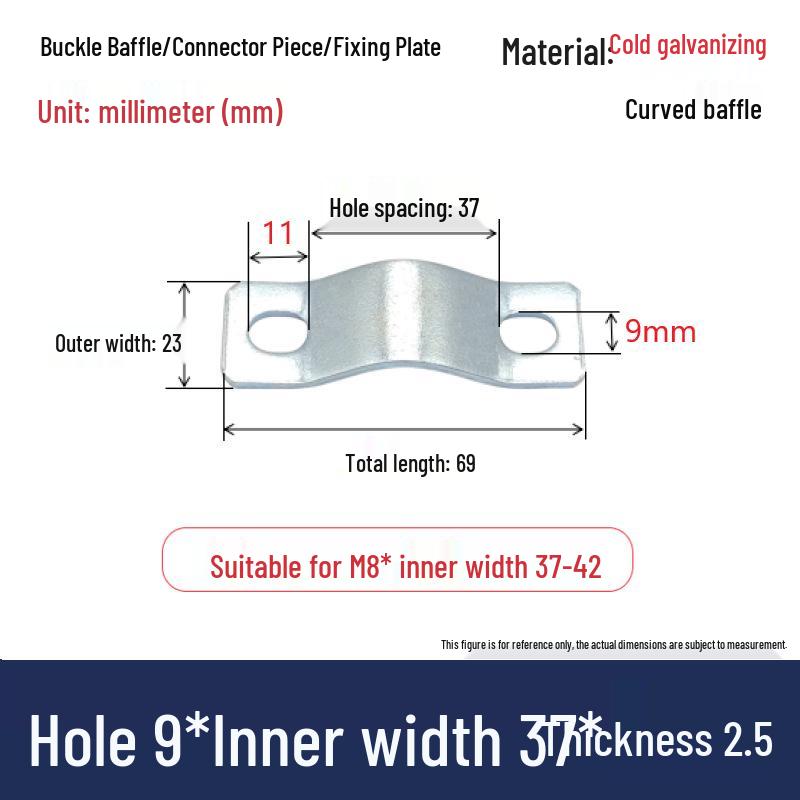 In Stock 304 Stainless Steel U-Shaped Baffle Pipe Clamp with Double Hole Thickened Fixing Plate