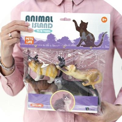 Animal Island PETS LIFE 4-delars kattfigurset (6045), 2 stycken, populära leksaker i Korea