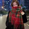 Imitation Cashmere Christmas Plaid Scarf Winter Women's Autumn and Winter Versatile Warm Shawl Star Ins Trend