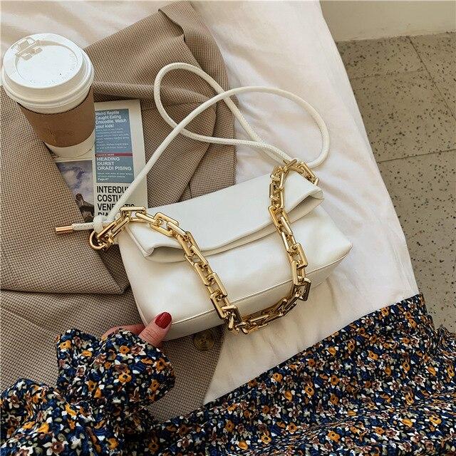 Petit sac à bandoulière en cuir souple pour femme 2021 Printemps Sacs à  main de luxe de marque avec chaîne en acrylique pour femme Tendance