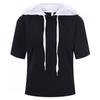 Shop   Ss Premium Women BoTTom STring Spandex ShorT Sleeve Hoodie T shirT Black 