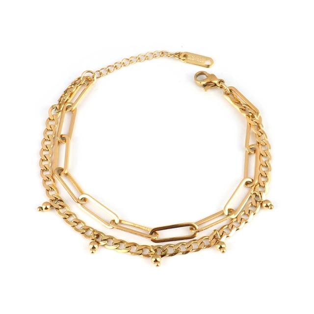 Βραχιόλι από ατσάλι για γυναίκες Ανοξείδωτα βραχιόλια Καρδιά κρεμαστά βραχιόλια μόδας αλυσίδα βραχιόλια Γυναικεία χοντρό βραχιόλι Δώρο κοσμήματα