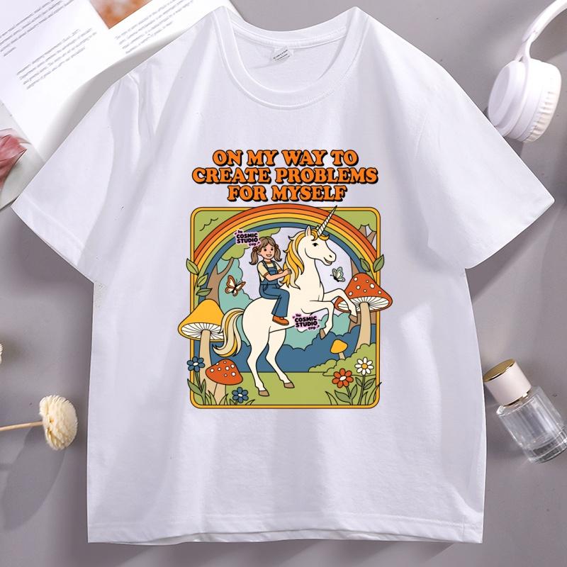 

On My Way To Create Problems for Myself T-shirt Adult Humor Tshirt Retro Funny Unisextal Health T Shirt O-neck Short Sleeve Tops 4XL