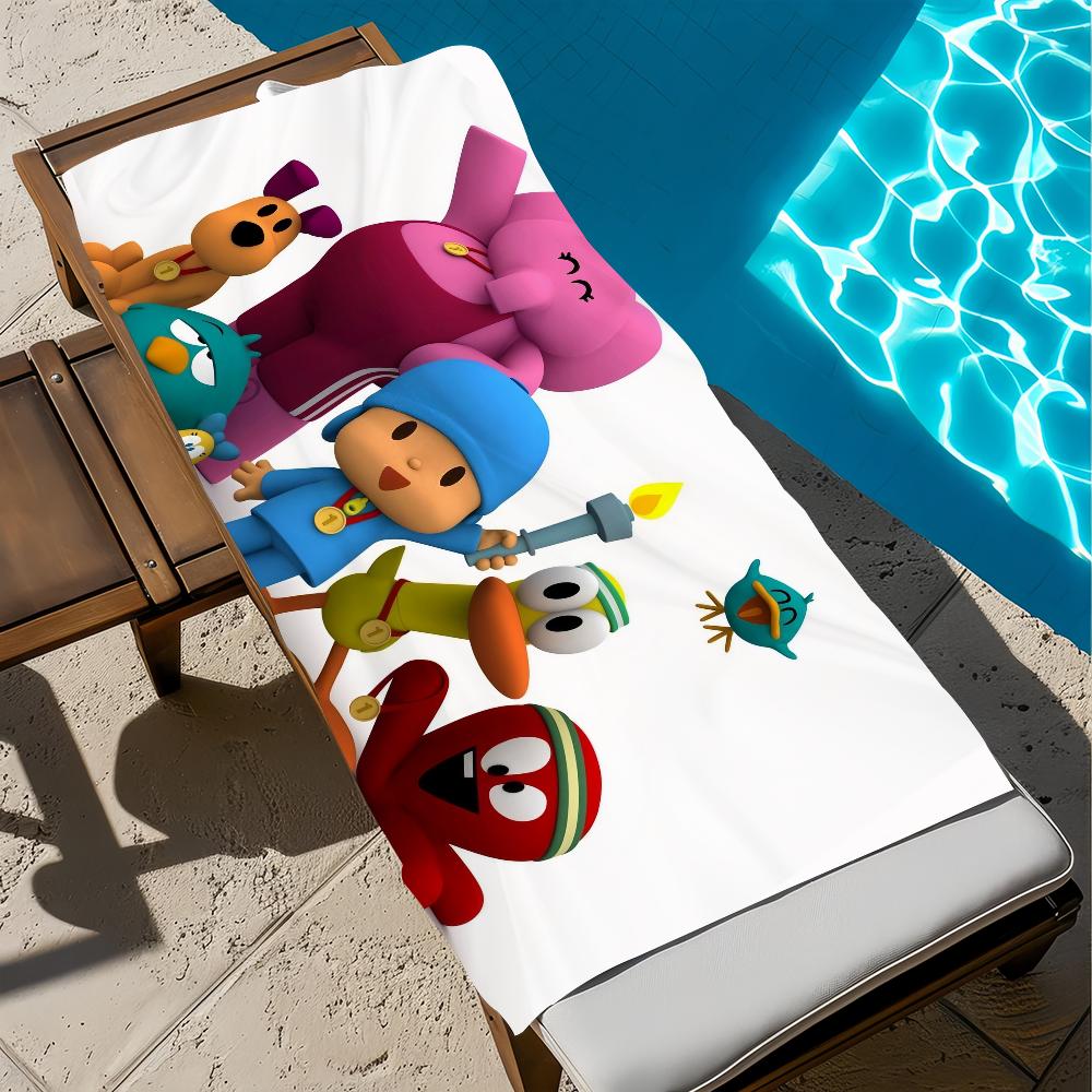 Cute P-P-pocoyo-o Cartoon Towel Beach Quick Dry Soft Pool Towels Gift for Travel Gym Shower Camping Sports