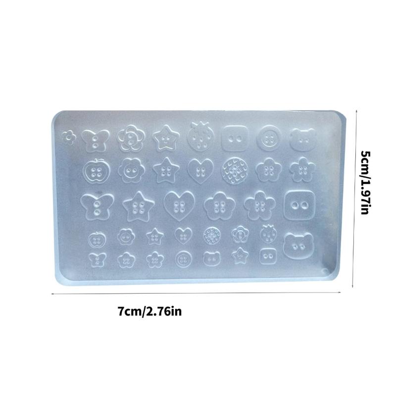 Silicone Nail Art Molds Button Shape Nail Art Template Molds Silicone Texture for Beauticians and Nail Art Learner
