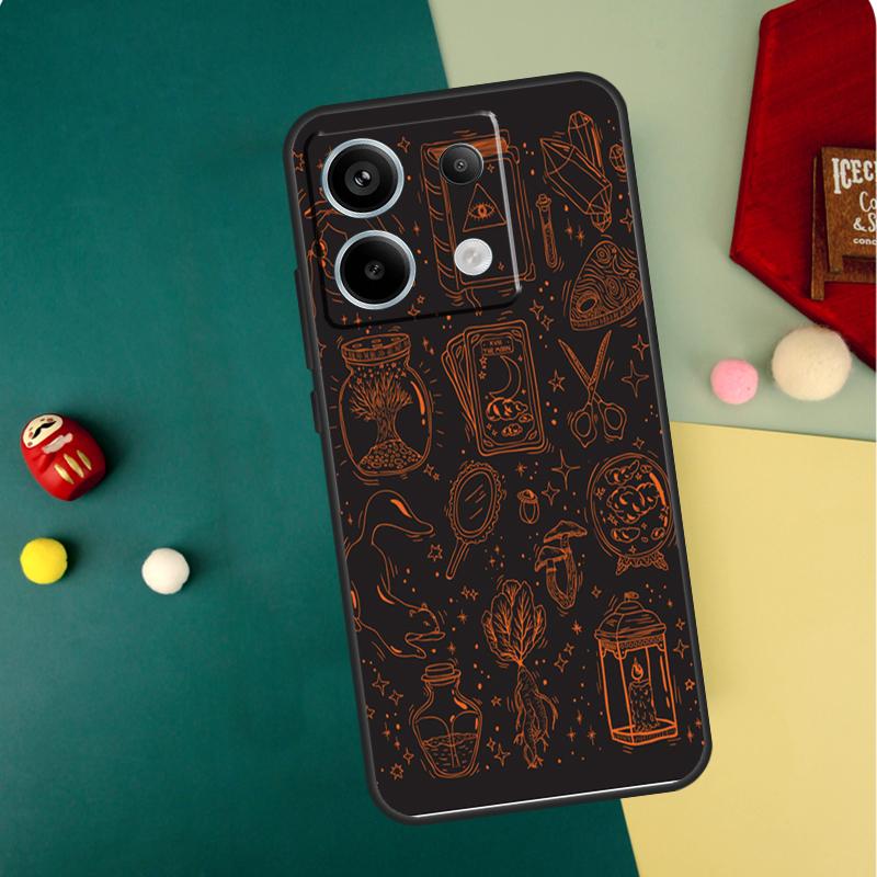 Girly Pastel Witch Goth Ouija Case For Xiaomi Redmi Note 13 Pro 14 12 11 10 15 Pro Plus Redmi 15 14C 13C 10C 12C 15C Funda