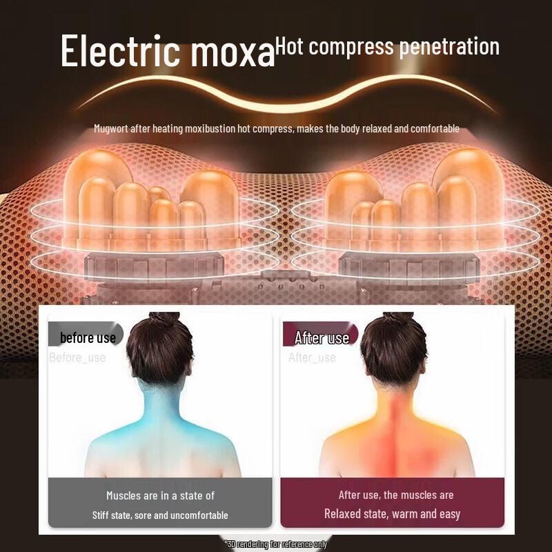 AUX Neck and Body Heating Massage Pillow CN plug (adapter included)