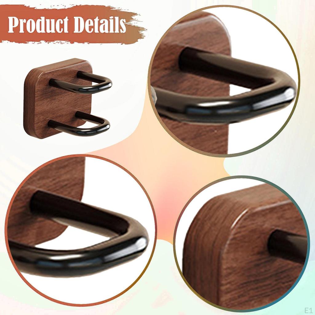 Brush And Comb Holder, Hair Tool Organizer, Made of Solid Wood, Easy To Install, Sturdy Compact,