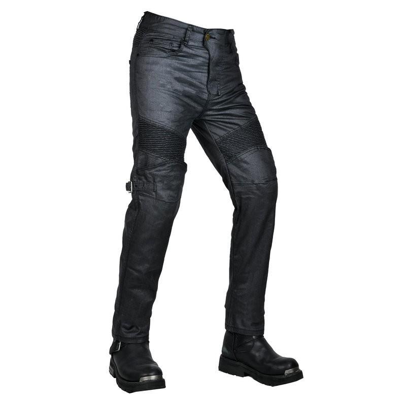 Mens Motorcycle Riding Pants Straight Cut Waterproof Retro Casual Biker Jeans With Extended Silicone Grip