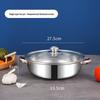 Stainless Steel Double-Layer 28cm Steamer Pot with Handles - Large Capacity for Soups & Hot Pots